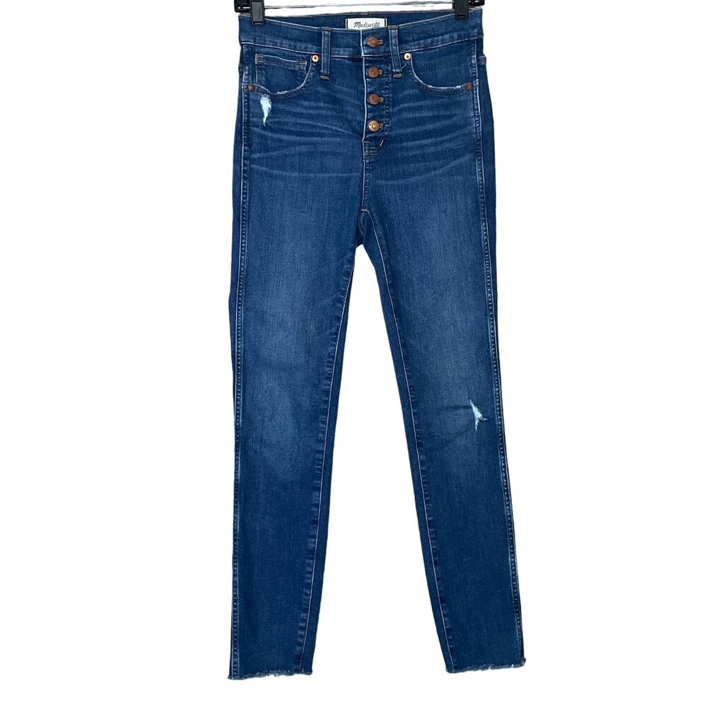 Madewell 10" High Rise Skinny Jeans Hanna Wash Blue SZ 25